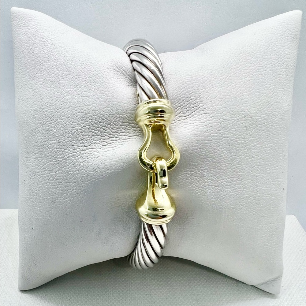 David Yurman 7mm Cable Gold Buckle Bracelet - Picture 3 of 16
